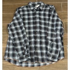 Carbon 2 Cobalt Men's Flannel Shirt Xtra Large Grey Blue Plaid Button Up Casual